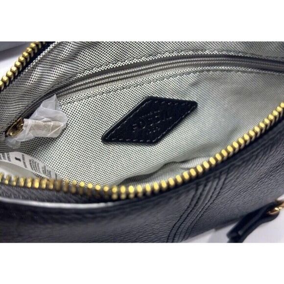 Fossil Jolie Black Gold Mini Bag Crossbody Purse Soft Genuine Leather - Picture 7 of 13